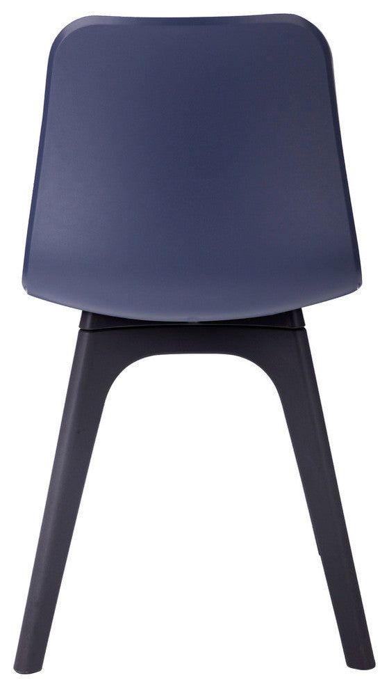 Hebe Series Shell Side Chairs Molded Seat With Leg, Set of 2, Navy