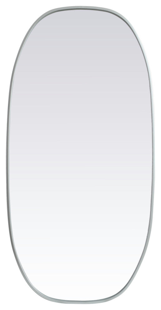 Elegant Lighting MR2B2448 Brynn 24" W x 48" H Oval Framed - Silver