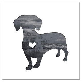 Designs Direct Creative Group Ink Silhouette Dachshund 30x30 Canvas Wall Art