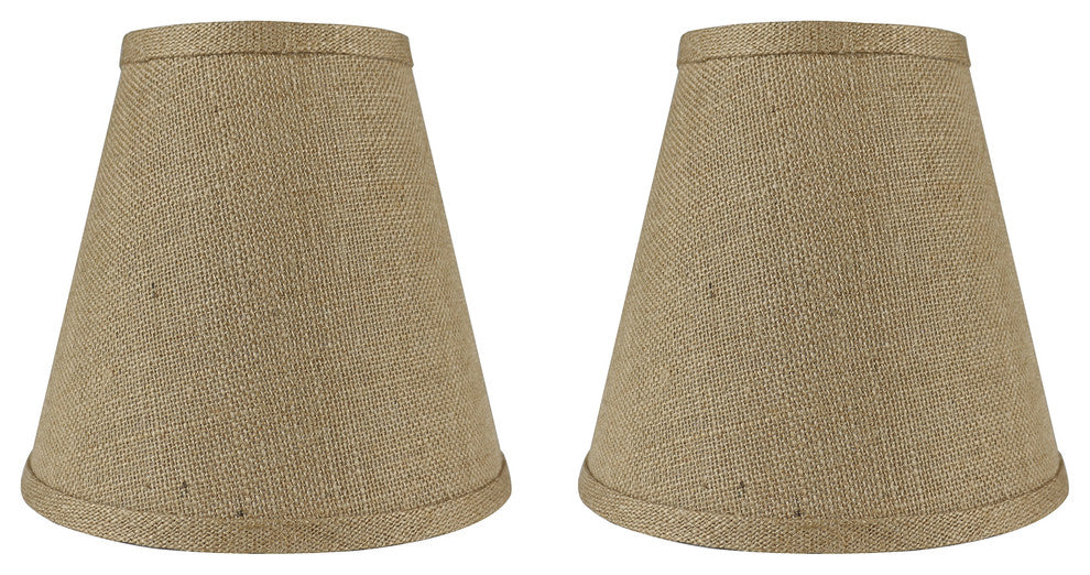 Burlap Empire Lamp Shade 5x9x8.5", Natural Burlap, Set of 2