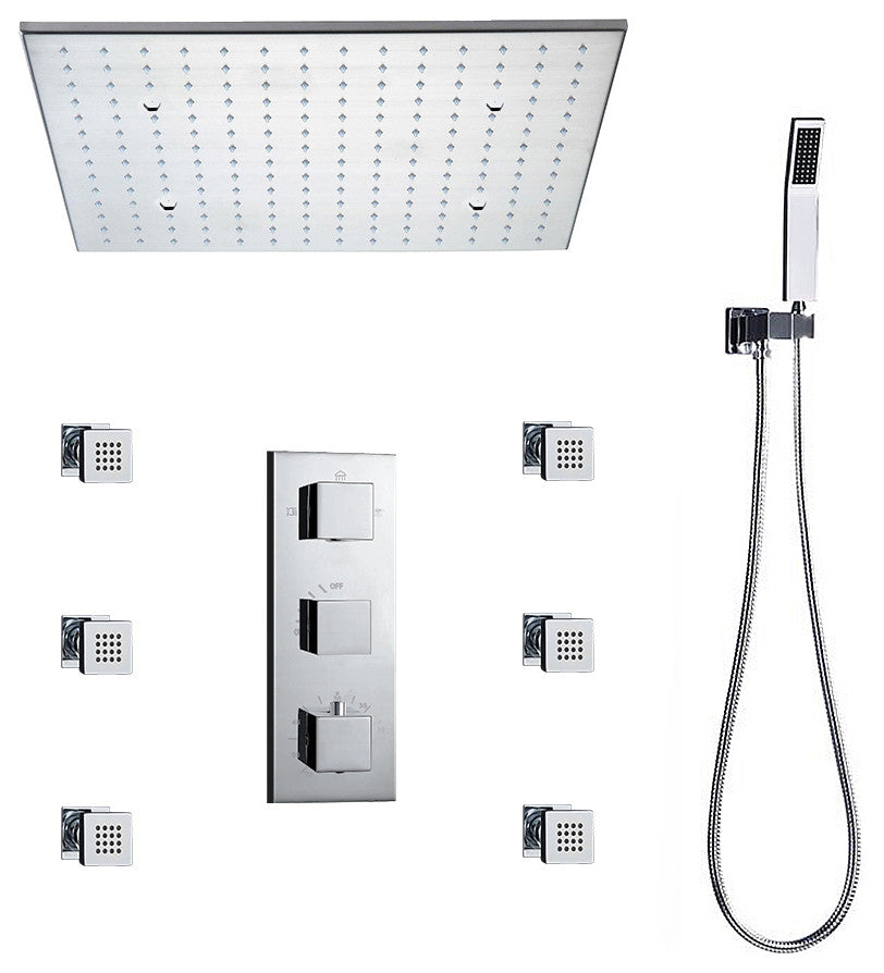 Fontana 2 Functions Rain and Mist Shower Head Set With Shower Body Sprays