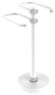 Free Standing Two Arm Guest Towel Holder, Matte White
