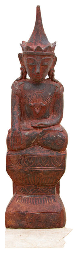 Carved & Painted Praying Buddha