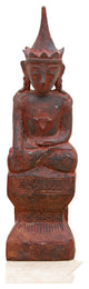 Carved & Painted Praying Buddha