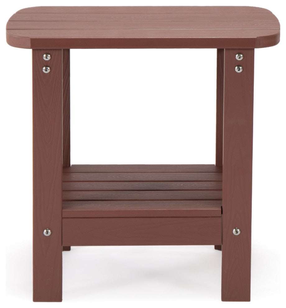 Inspired Home Daylan Outdoor Table, Weather Resistant, Brick