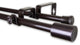 Nora 5/8" Double Curtain, Rod 28-48", Cocoa