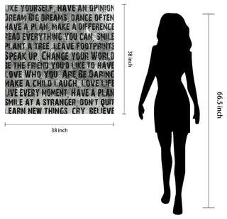 "Words & Quotes" Reverse Printed on Tempered Glass With Silver Leaf Wall Art