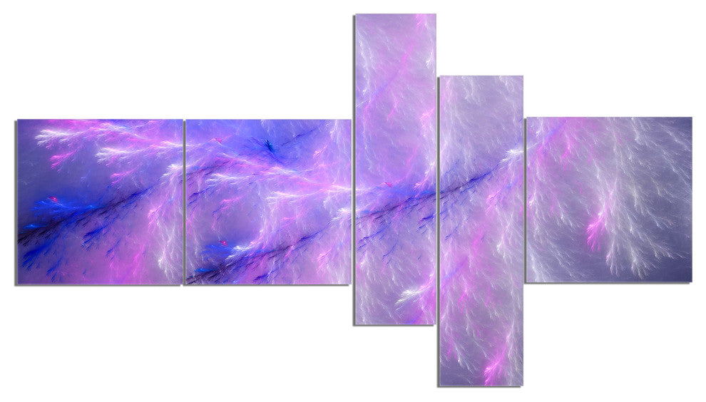 Mystic Blue Thunder Sky, Abstract Canvas Art Print, 60"x32", 5 panels