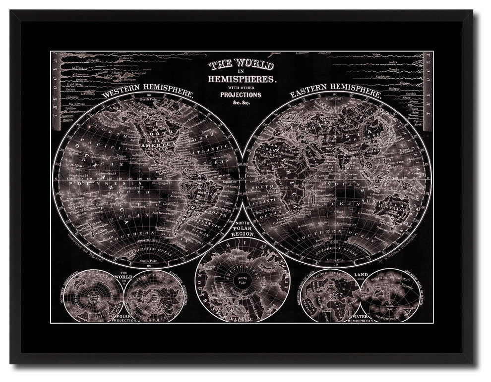 World Vintage Vivid Sepia Map Canvas, 28"x37"