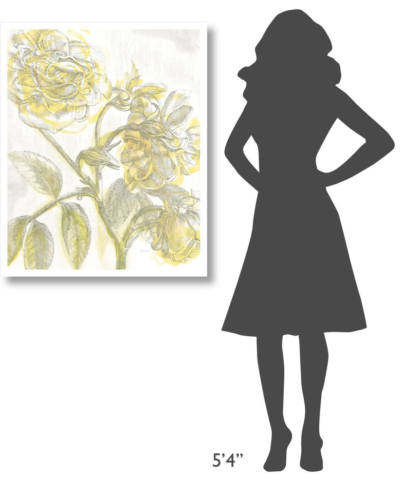 "Belle Fleur Yellow I" Digital Paper Print by Sue Schlabach, 30"x37"