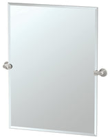Channel 24" Frameless Retangular Mirror, Satin Nickel