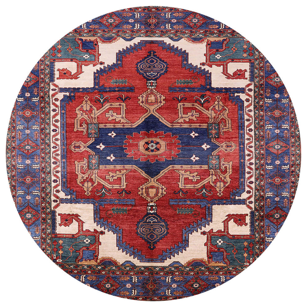 Ahgly Company Indoor Round Mid-Century Modern Area Rugs, 7' Round