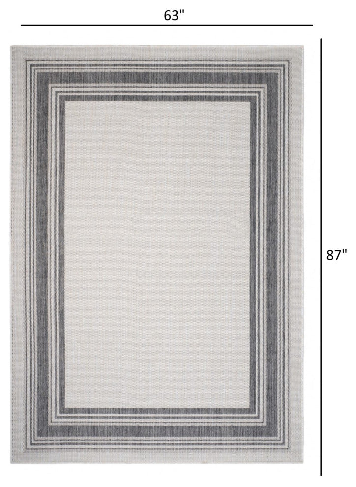 5' X 7' Gray Indoor Outdoor Area Rug