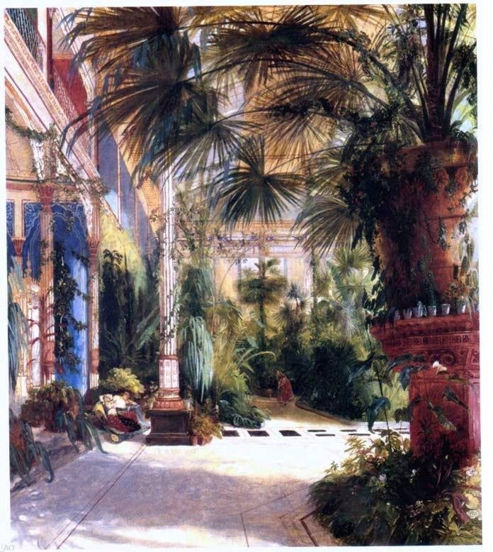 Carl Blechen Das Innere des Palmenhauses Wrapped Canvas
