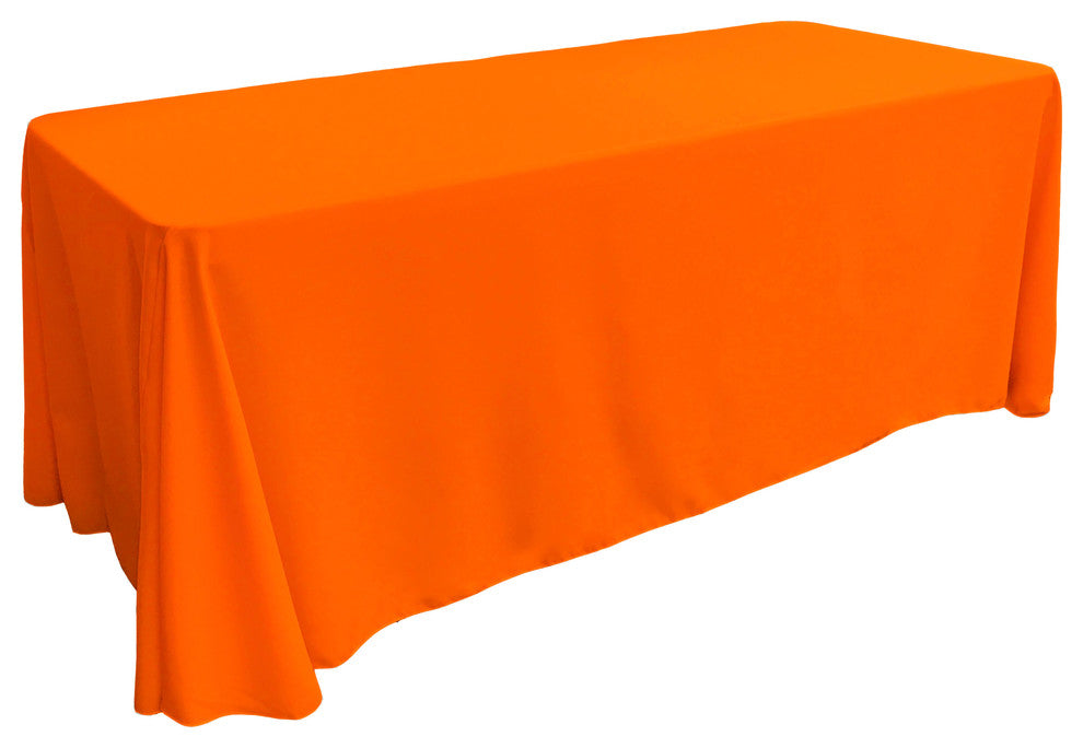LA Linen Rectangular  Polyester Poplin Tablecloth, Orange, 90"x156"
