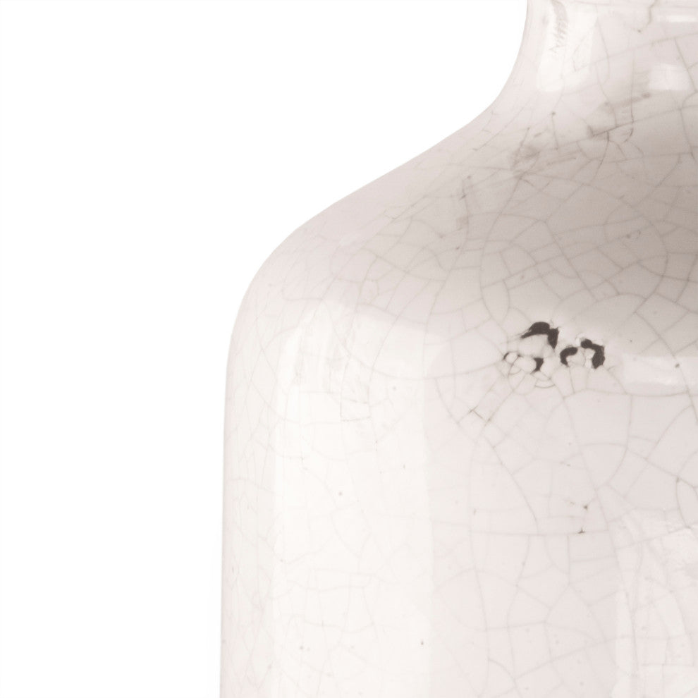 Crackled White Vase Small