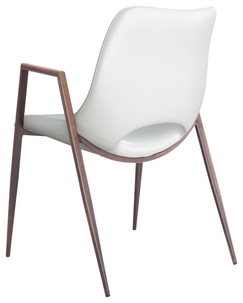 Desi Dining Chair, Set of 2 White/Walnut