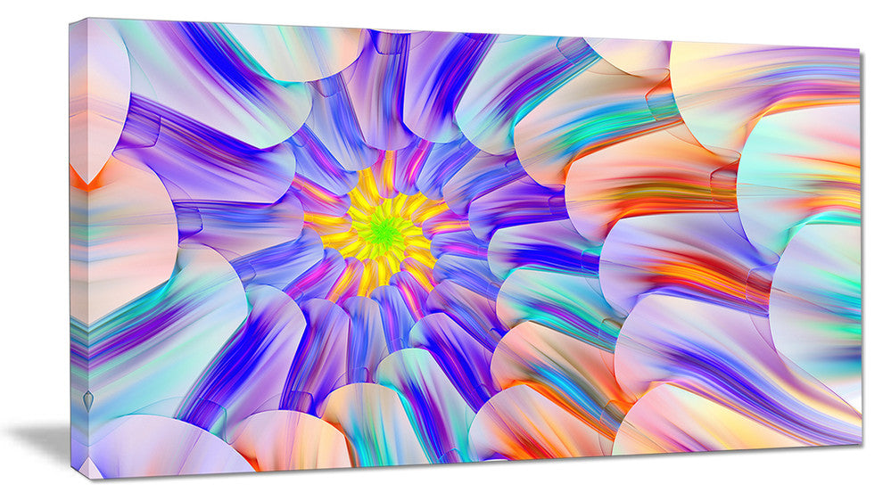 Multi Colored Stain Glass with Spirals, Floral Canvas Art Print, 40x20
