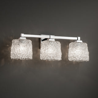 Veneto Luce Regency 3-Light Bath Bar, Oval, Polished Chrome, Lace Shade