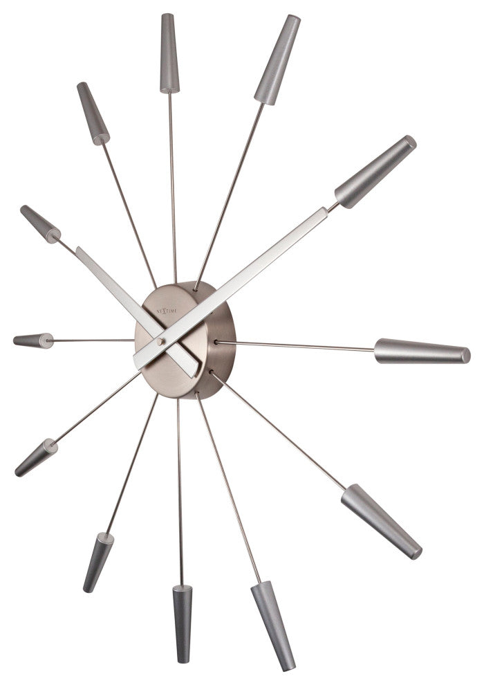 NeXtime Plug Inn Spoke Wall Clock, Silver
