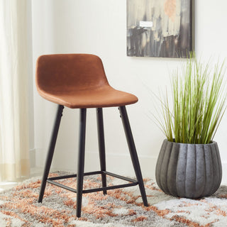 Safavieh Asena Counter Stool, Cigar/Black