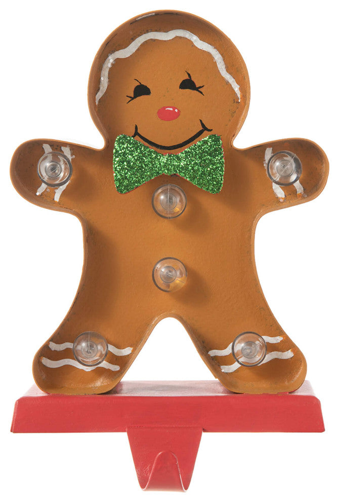 Marquee LED Metal Gingerbread Stocking Hangers, Man
