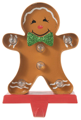 Marquee LED Metal Gingerbread Stocking Hangers, Man