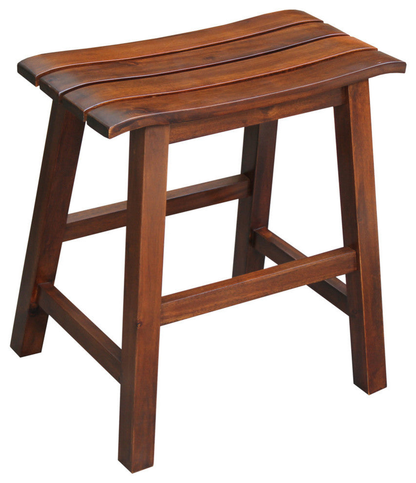 International Concepts Slat Seat Stool, 18" Seat Height, Espresso