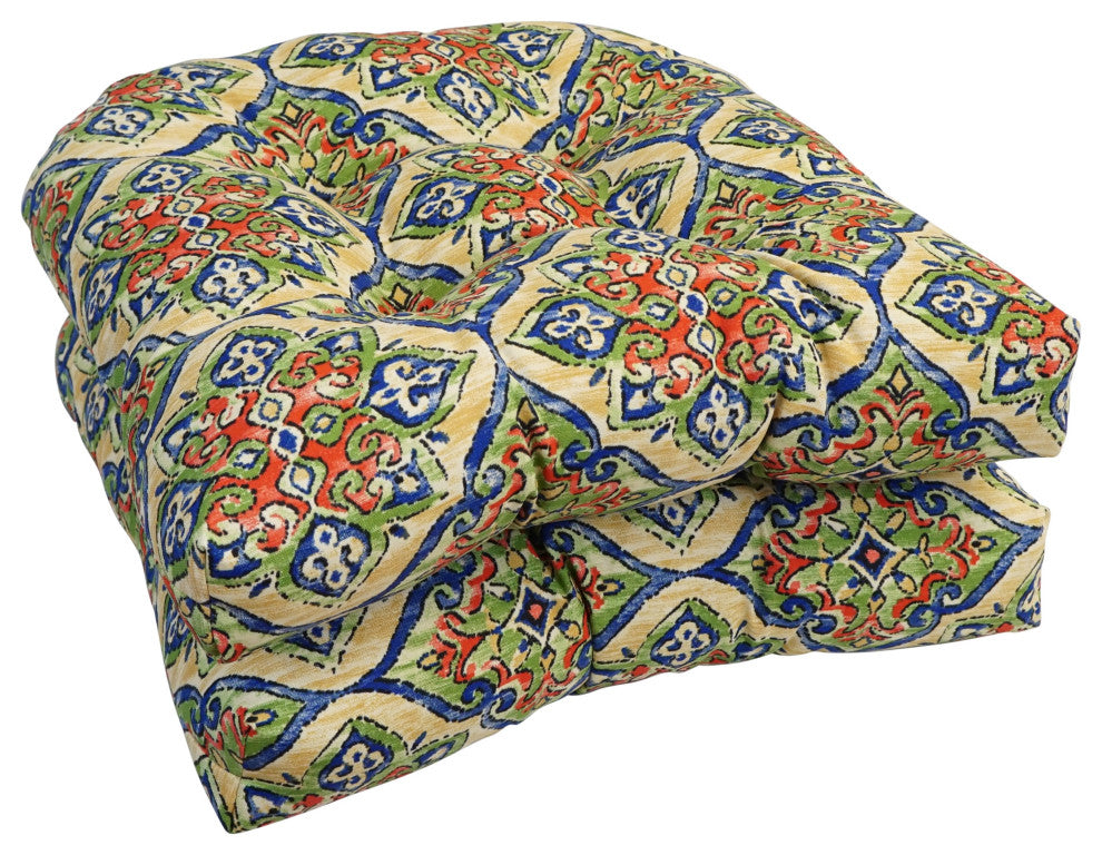 19" U-Shaped Dining Chair Cushions, Set of 4, Splendor Festive