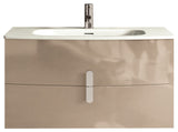 Eviva Cali 39" Wall Mount Brown Modern Bathroom Vanity Integrated Sink