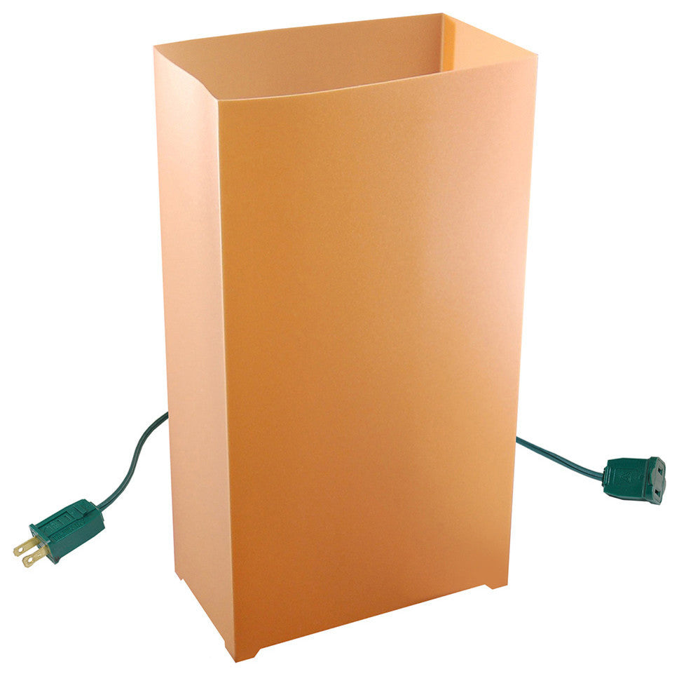 Electric LED Luminaria Kit With 6 Lanterns, Tan