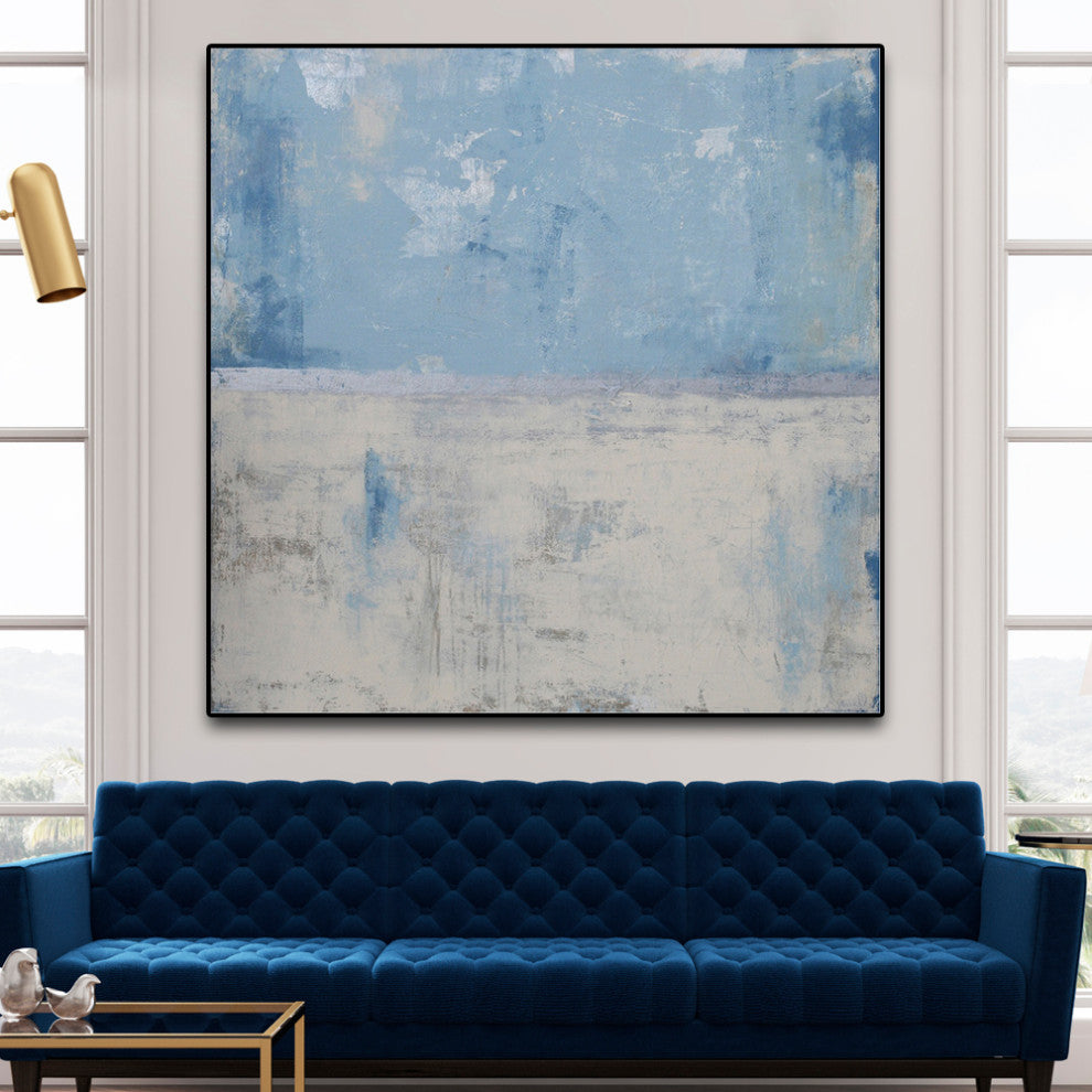 "Silver Aura" Oversized Framed Canvas, 45" x 45"