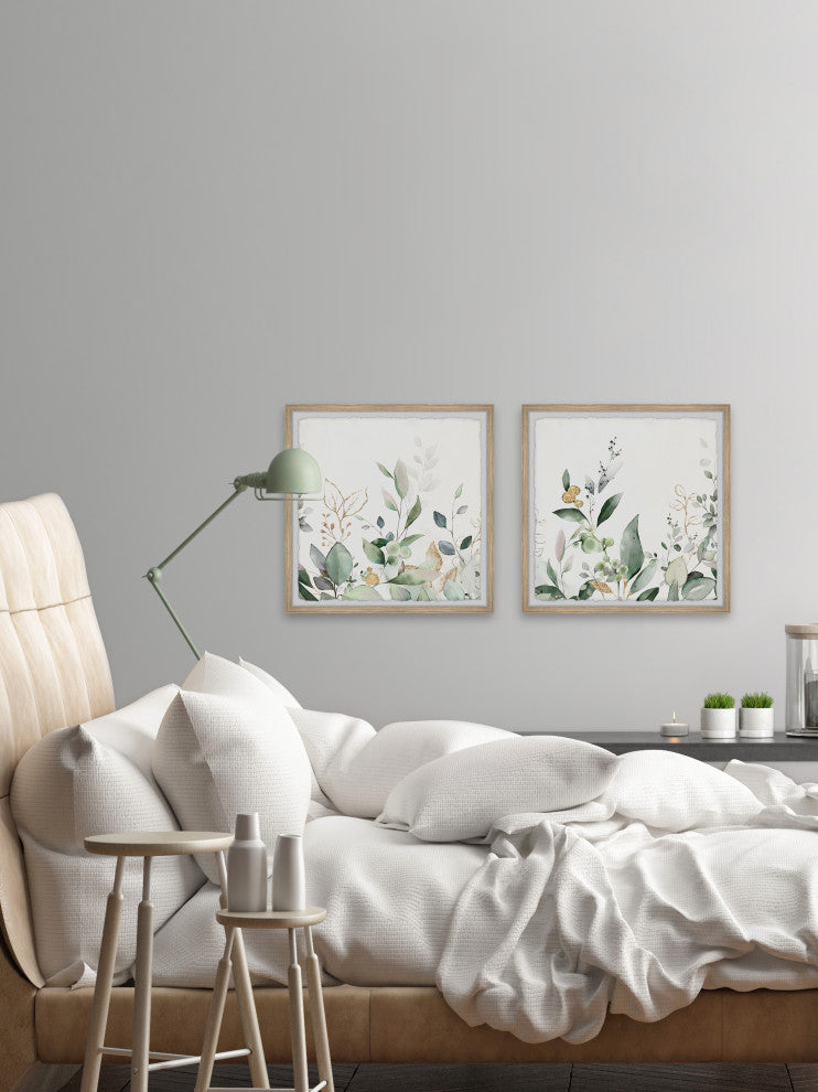 New Leaves Diptych, 2-Piece Set, 12x12 Panels