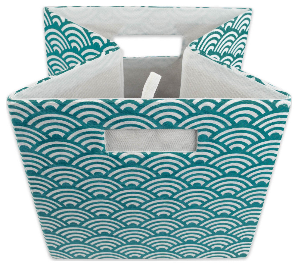 Polyester Cube Waves Teal Square 13"x13"x13"