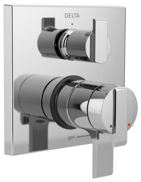Delta Ara Angular Monitor Valve Trim, 3-Setting Integrated Diverter, Chrome