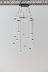 Dora 12 Light Pendant With Ring, Chrome