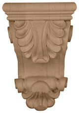 6"W x 3 1/4"D x 8 1/4"H Thin Acanthus Leaf Corbel, Alder