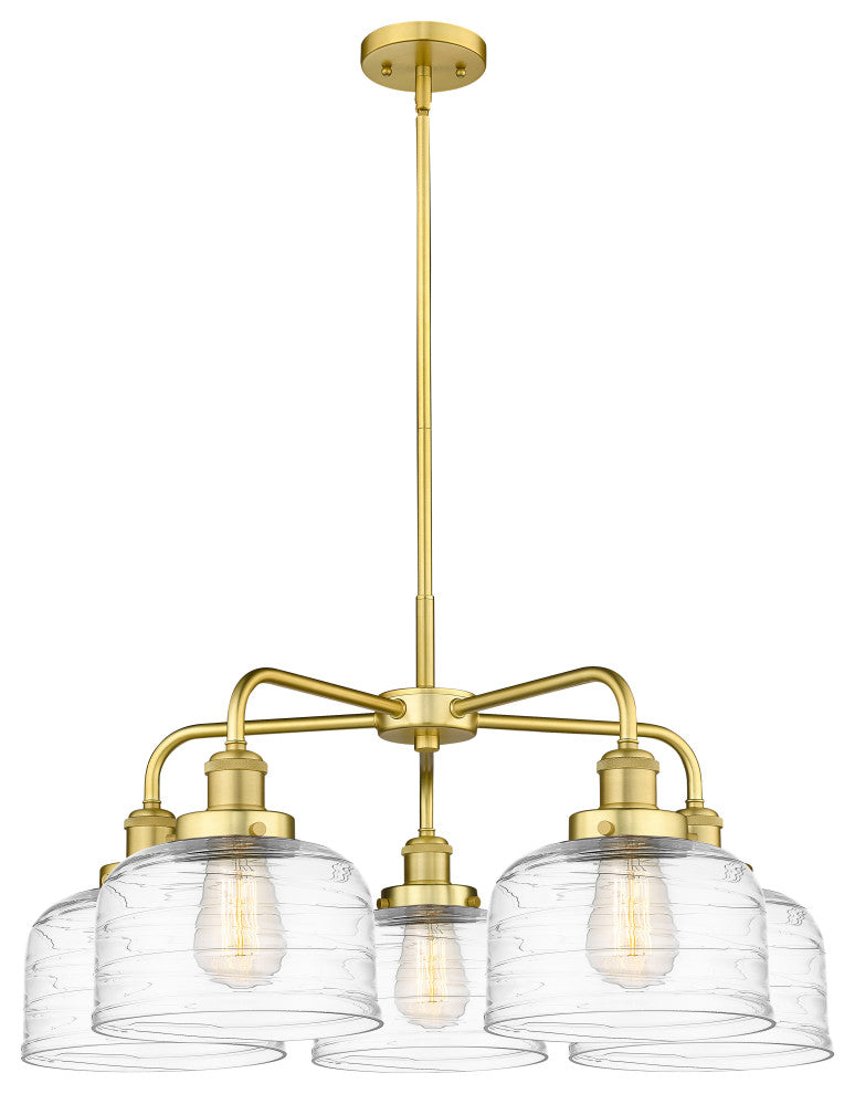 Innovations Bell 5 26" Chandelier Satin Gold