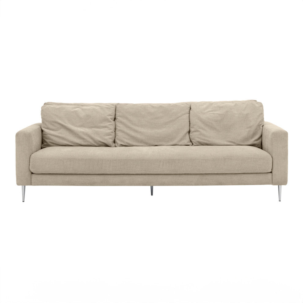 Vari Textured Velvet Lounge Sofa, Beige