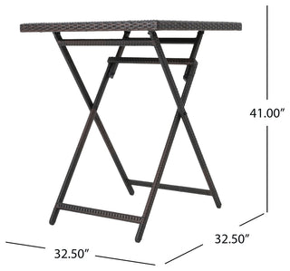 GDF Studio 5-Piece Marinelli Outdoor Multibrown Wicker Bar Set
