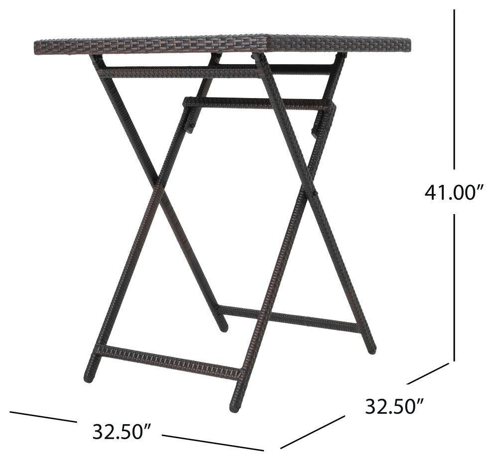 GDF Studio 5-Piece Marinelli Outdoor Multibrown Wicker Bar Set