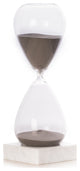 90 Minute Sand Timer On Carerra Gray Marble Base, Gray Sand