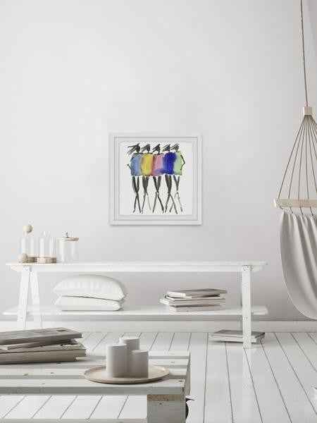 "Model Blush" Framed Painting Print, 12"x12"