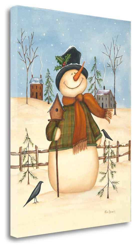 "Snowman Bird House II" By Kim Lewis, Giclee Print on Gallery Wrap Canvas