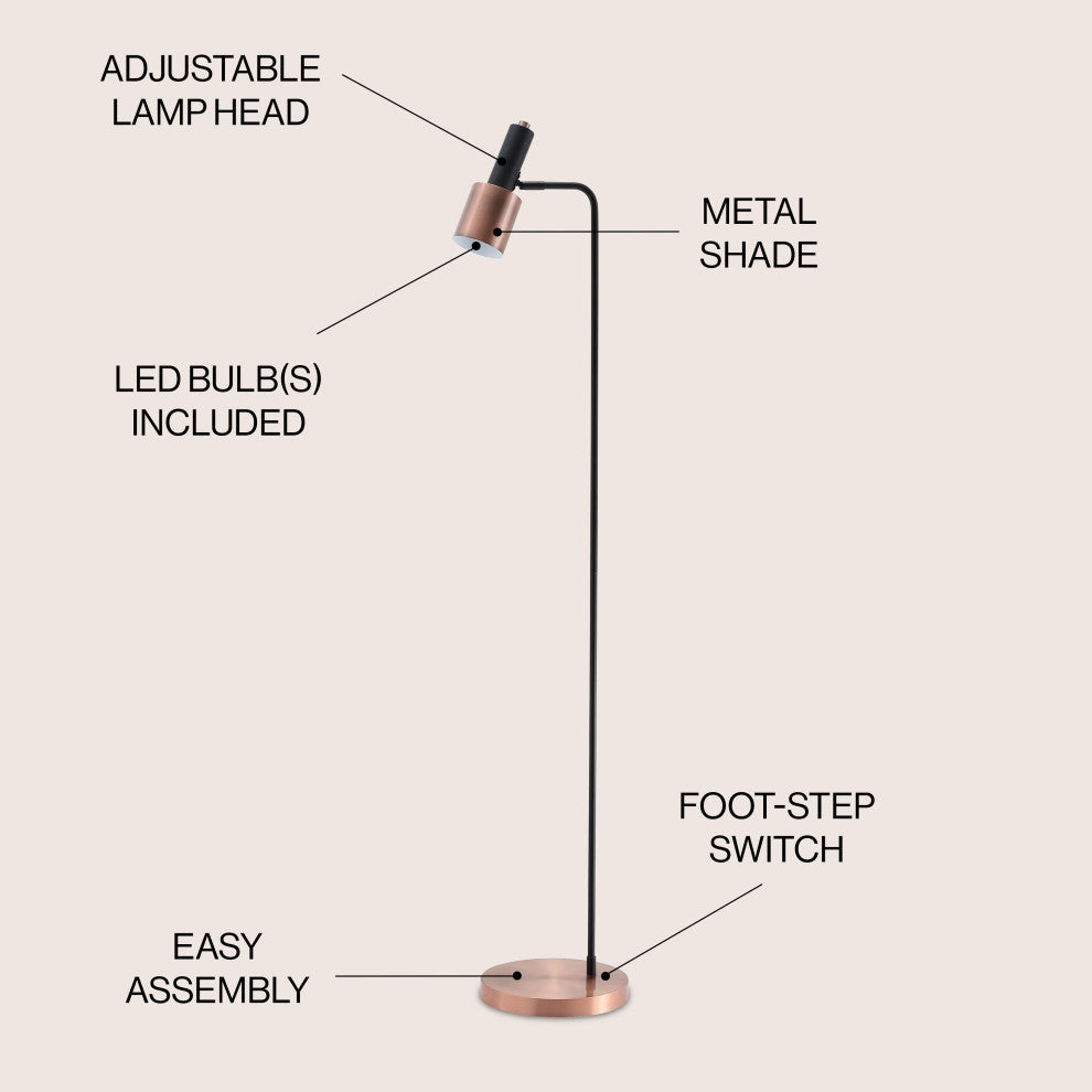 Brady Metal LED Task Floor Lamp