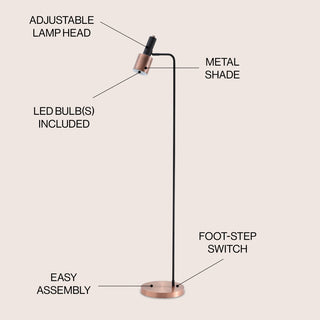 Brady Metal LED Task Floor Lamp