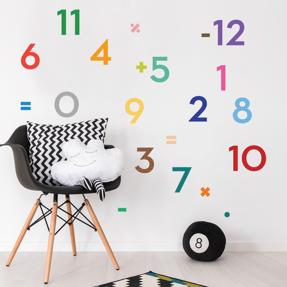 Numbers Peel and Stick Vinyl Wall Sticker, Large