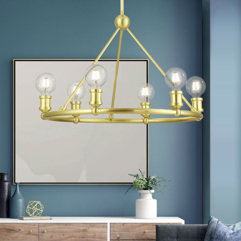Lansdale 6 Light Satin Brass Chandelier