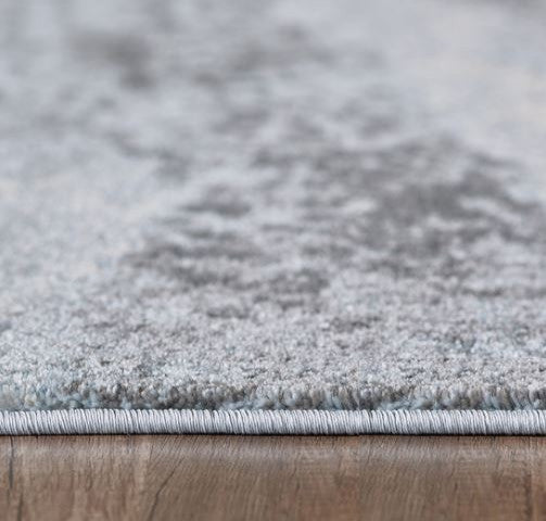 8"x11" Blue Gray Abstract Mist Modern Area Rug