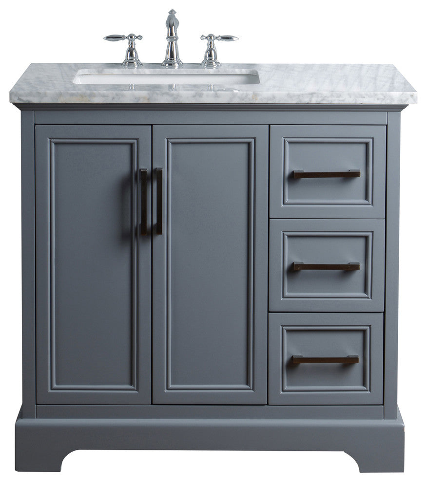 Ariane Bathroom Vanity, Gray, 36" Single Sink